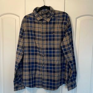 Mens Under Armour Blue/Tan Flannel Large